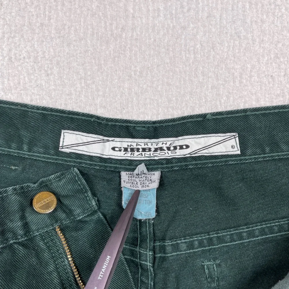 Marithe Francois Girbaud Denim Shorts Womens 7/8 Green Vintage High Rise Skater